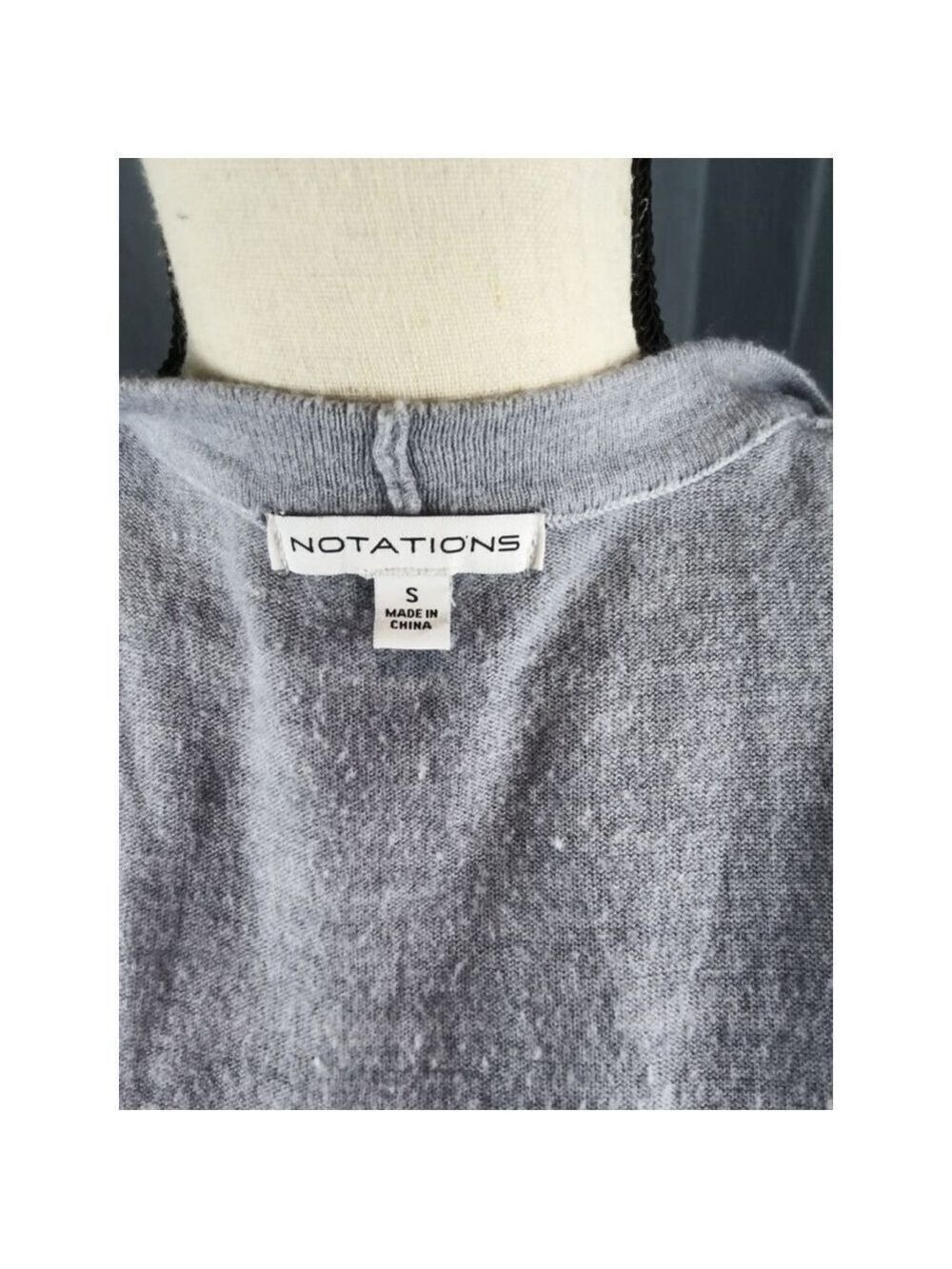 Notations Women's Gray Draped Cardigan Sweater Size Small - Picture 4 of 4